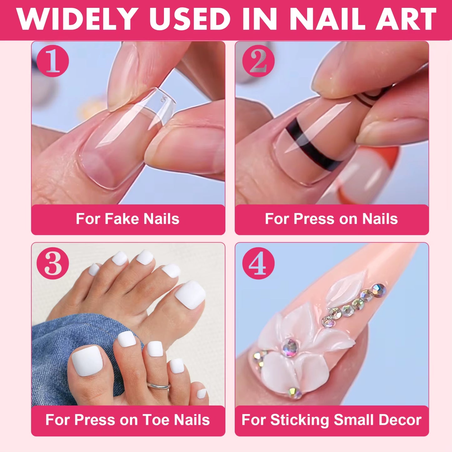 Nail Gel Glue for Press on Nails Soft Acrylic Gel Nail Tips Fake Nails,Super Strong Glue Easy to Control No Lamp Needed