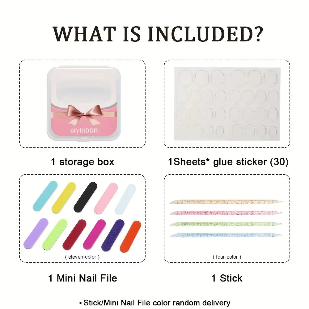 10Pcs/Set Handmade Dreamy Blue Press-On Nails Short Ballet Shape Gradient & Ombre Design Glossy Finish Removable False Nail Tips