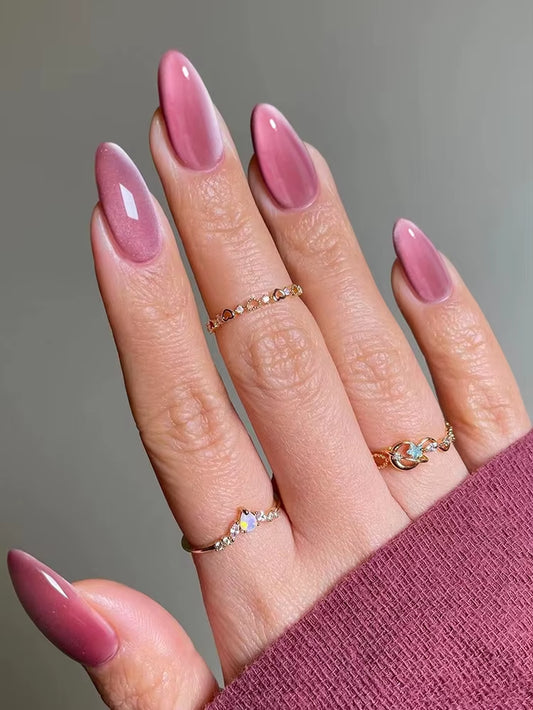 24Pcs Removable Cat Eye Almond Nails, Press on Nails, Y2K Nails. Press Nail Full Cover Nail, Fake Nail, by Woman & Girl Y2K